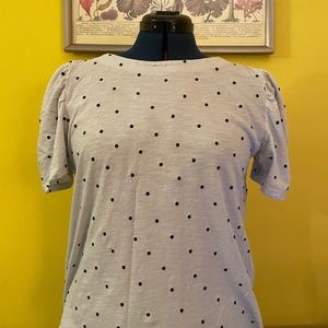 Loft pale blue polka dot tee